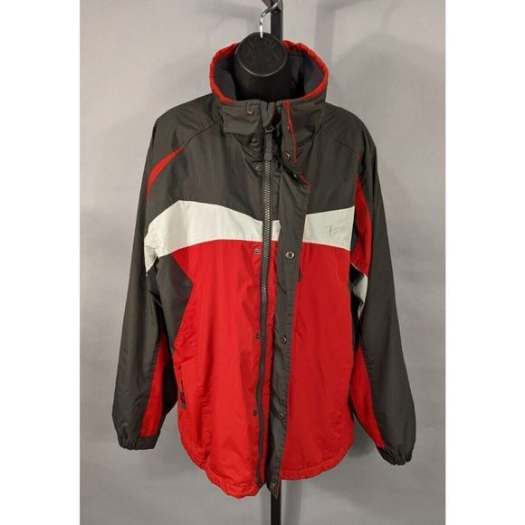 Mens NordicTrack Ski Jacket Size M (38-40) Red & Brown Zip Pockets - Picture 9 of 9